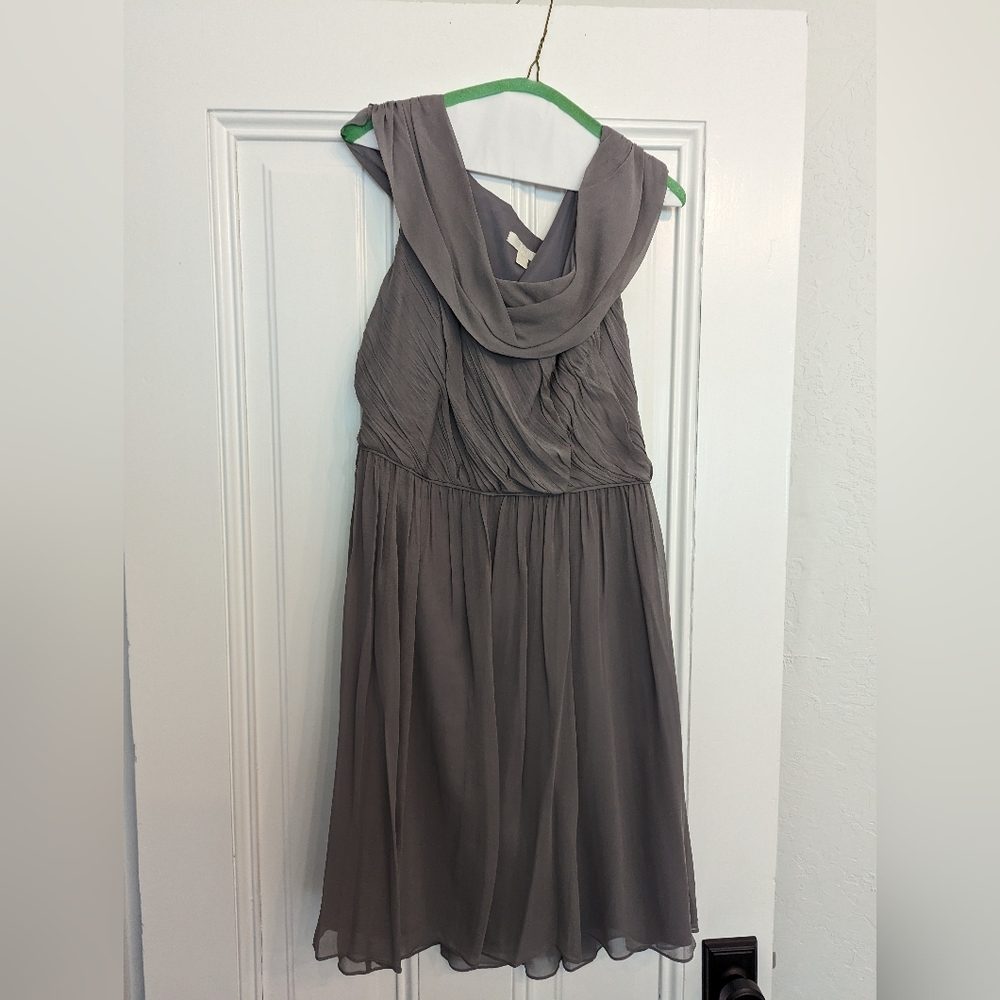Grey silk Ann Taylor dress, size 16